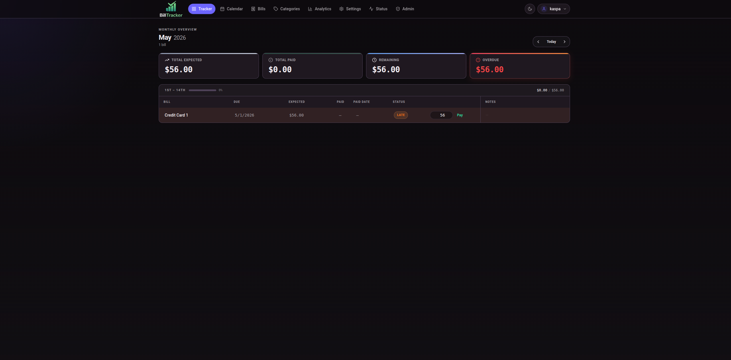 Analytics screenshot